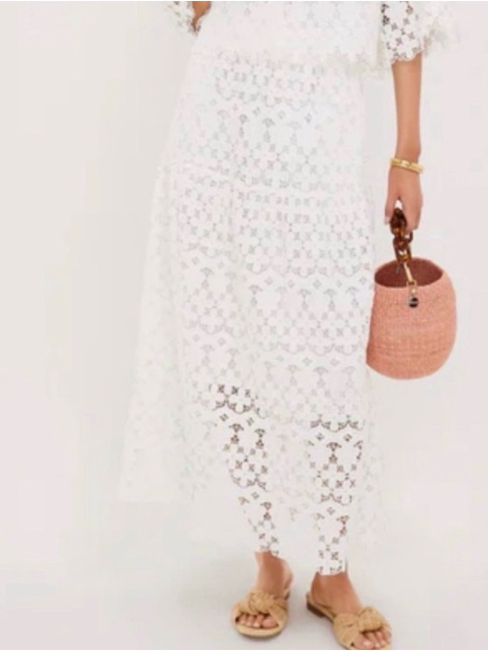 Tuckernuck Cassia White Laced Maxi Skirt